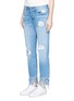 Front View - Click To Enlarge - 3X1 - 'WM3' fringe cuff distressed cropped jeans