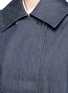 Detail View - Click To Enlarge - SHUSHU/TONG - Ruffle trim waistband oversized denim coat