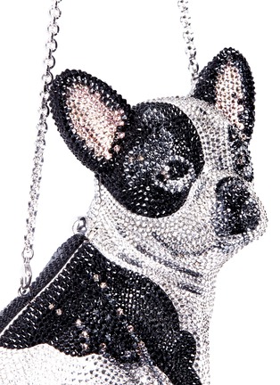 Detail View - Click To Enlarge - JUDITH LEIBER - 'French Bulldog Fred' crystal pavé minaudière