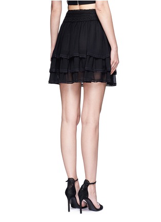 Back View - Click To Enlarge - 72723 - Guipure lace crépon tiered mini skirt