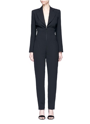 Main View - Click To Enlarge - 72723 - Belted crepe tuxedo jumpsuit