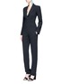 Figure View - Click To Enlarge - 72723 - Belted crepe tuxedo jumpsuit