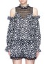 Main View - Click To Enlarge - 72723 - Daisy print balloon sleeve cold shoulder top