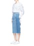 Figure View - Click To Enlarge - 72723 - Stitch waist denim skirt