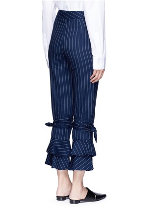 Back View - Click To Enlarge - 72723 - Pinstripe flared cuff cotton pants