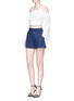 Figure View - Click To Enlarge - 72723 - Drawstring waist pinstripe cotton shorts