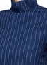 Detail View - Click To Enlarge - 72723 - Knotted split sleeve pinstripe cotton top