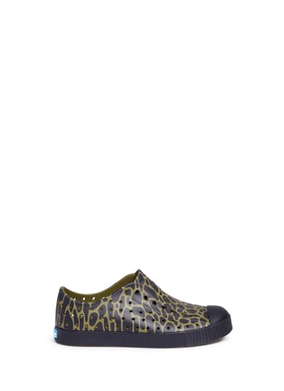Main View - Click To Enlarge - NATIVE  - 'Jefferson' animal print perforated kids slip-ons