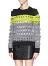Front View - Click To Enlarge - ALEXANDER WANG - Colourblock open knit sweater