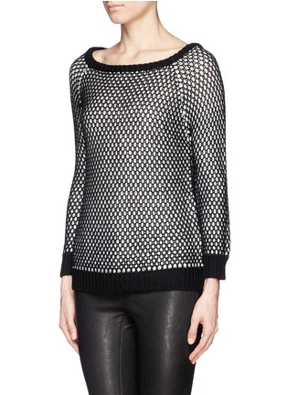 Front View - Click To Enlarge - ALICE & OLIVIA - 'Manda' eyelet knit sweater