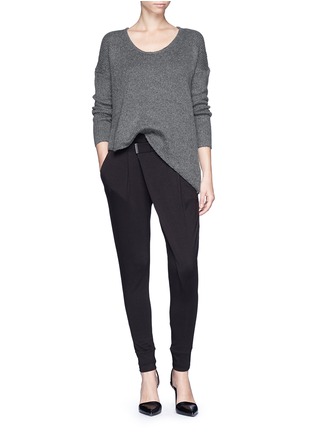 Figure View - Click To Enlarge - HELMUT LANG - Cropped asymmetric hem sweater