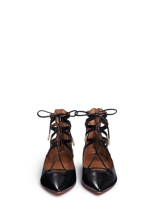 Front View - Click To Enlarge - AQUAZZURA - 'Belgravia' caged leather flats