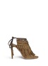 Main View - Click To Enlarge - AQUAZZURA - 'Pocahontas' fringe feather suede peep toe sandals