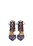 Front View - Click To Enlarge - AQUAZZURA - 'Belgravia' floral embroidery caged suede pumps