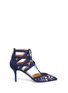Main View - Click To Enlarge - AQUAZZURA - 'Belgravia' floral embroidery caged suede pumps