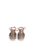 Back View - Click To Enlarge - AQUAZZURA - 'Christy' metallic glitter lace-up flats