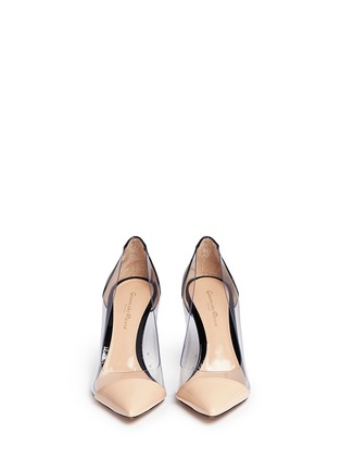 Front View - Click To Enlarge - GIANVITO ROSSI - 'Plexi 85' clear PVC patent leather pumps