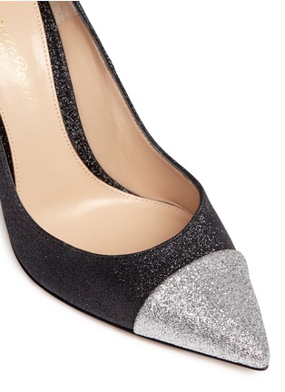 Detail View - Click To Enlarge - GIANVITO ROSSI - 'Allie' metallic toe glitter pumps