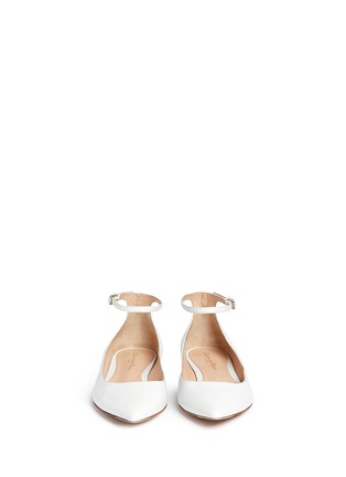 Front View - Click To Enlarge - GIANVITO ROSSI - Ankle strap leather flats