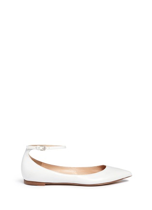 Main View - Click To Enlarge - GIANVITO ROSSI - Ankle strap leather flats