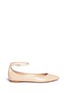 Main View - Click To Enlarge - GIANVITO ROSSI - 'Gia' ankle strap patent leather skimmer flats