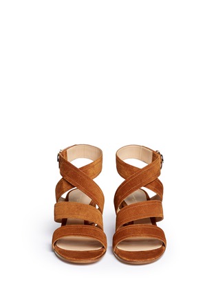 Front View - Click To Enlarge - GIANVITO ROSSI - 'Rylee' strappy suede sandals