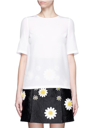 Main View - Click To Enlarge - - - Daisy crystal button silk top