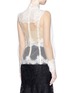 Back View - Click To Enlarge - - - Lace insert high neck tulle top