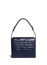 Back View - Click To Enlarge - NANCY GONZALEZ - Flower mink pom-pom crocodile leather shoulder bag