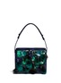 Main View - Click To Enlarge - NANCY GONZALEZ - Flower mink pom-pom crocodile leather shoulder bag