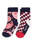 Main View - Click To Enlarge - HAPPY SOCKS - Tumbling block and paisley kids socks 2-pair pack