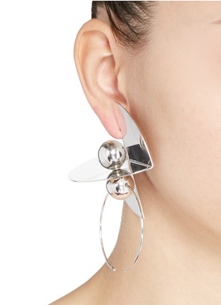 Figure View - Click To Enlarge - TOGA ARCHIVES - 'Symbolic' ball hoop brass plate earrings