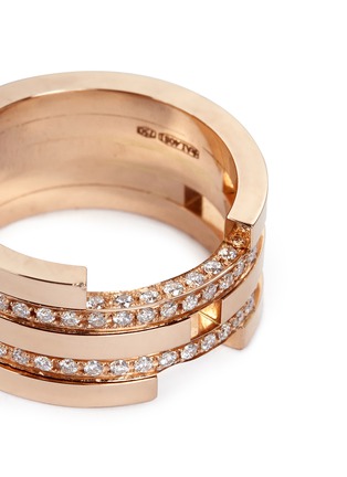 Detail View - Click To Enlarge - DAUPHIN - Diamond 18k rose gold five tier cutout ring