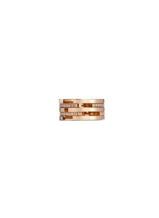 Main View - Click To Enlarge - DAUPHIN - Diamond 18k rose gold five tier cutout ring