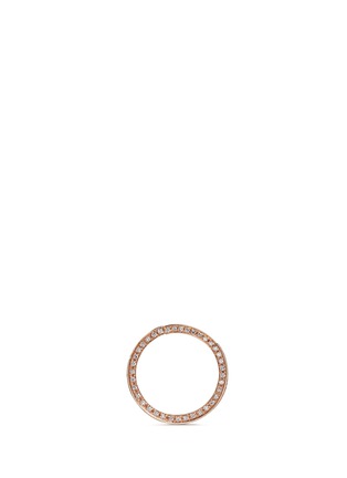 Front View - Click To Enlarge - DAUPHIN - Diamond 18k rose gold two tier ring