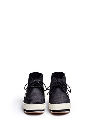 Figure View - Click To Enlarge - TORY BURCH - Calf hair platform sneaker boots