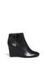Main View - Click To Enlarge - TORY BURCH - 'Lowell' metal colourblock logo leather wedge ankle boots