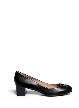 Main View - Click To Enlarge - TORY BURCH - 'Lowell' metal colourblock logo leather pumps