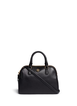 Main View - Click To Enlarge - TORY BURCH - 'Robinson' small double zip pebbled leather satchel