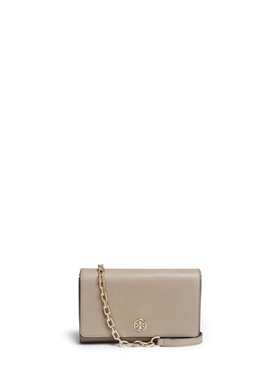 Main View - Click To Enlarge - TORY BURCH - 'Robinson' saffiano leather chain wallet