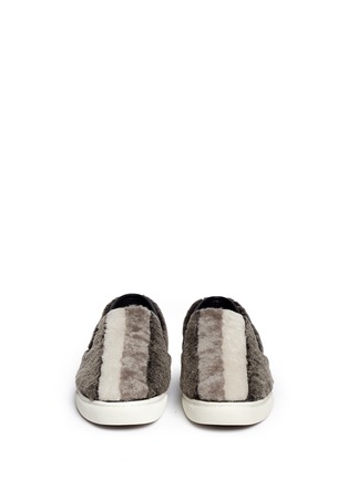 Figure View - Click To Enlarge - TORY BURCH - 'Bamford' colourblock cashmere shearling skate slip-ons