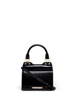 Main View - Click To Enlarge - JIMMY CHOO - 'Amie S' small mixed leather boxy tote