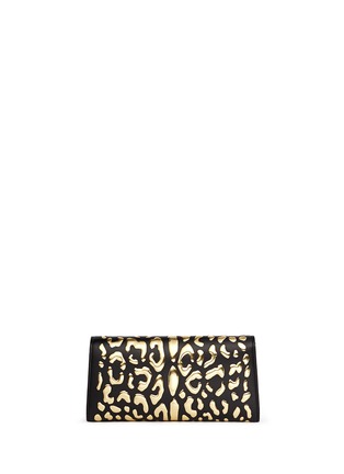 Back View - Click To Enlarge - JIMMY CHOO - 'Margot' metallic leopard leather clutch