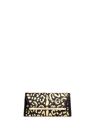 Main View - Click To Enlarge - JIMMY CHOO - 'Margot' metallic leopard leather clutch