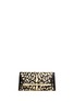 Main View - Click To Enlarge - JIMMY CHOO - 'Margot' metallic leopard leather clutch