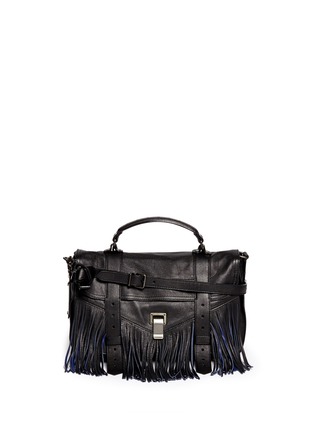 Main View - Click To Enlarge - PROENZA SCHOULER - 'PS1 Pouch Fringe' medium leather satchel