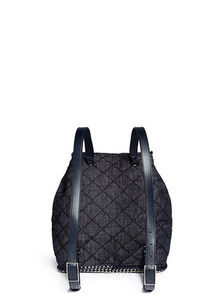 Back View - Click To Enlarge - STELLA MCCARTNEY - 'Falabella' quilted denim backpack