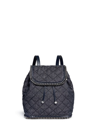Main View - Click To Enlarge - STELLA MCCARTNEY - 'Falabella' quilted denim backpack