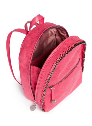Detail View - Click To Enlarge - STELLA MCCARTNEY - 'Falabella' mini shaggy deer chain backpack