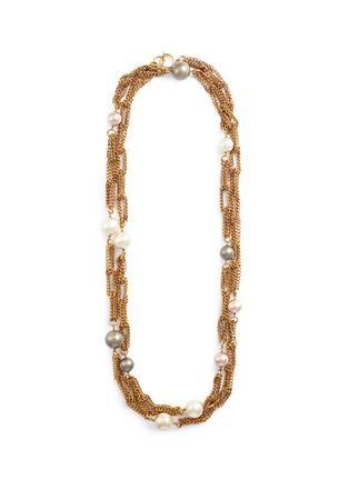 Main View - Click To Enlarge - VINTAGE CHANEL - Faux pearl multi chain necklace